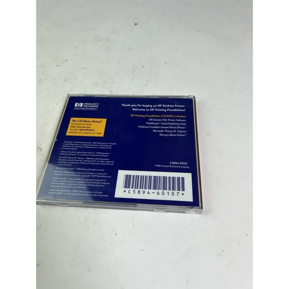 HP DeskJet 697C Printer Software CD- ROM (1998 Hewlett Packard)